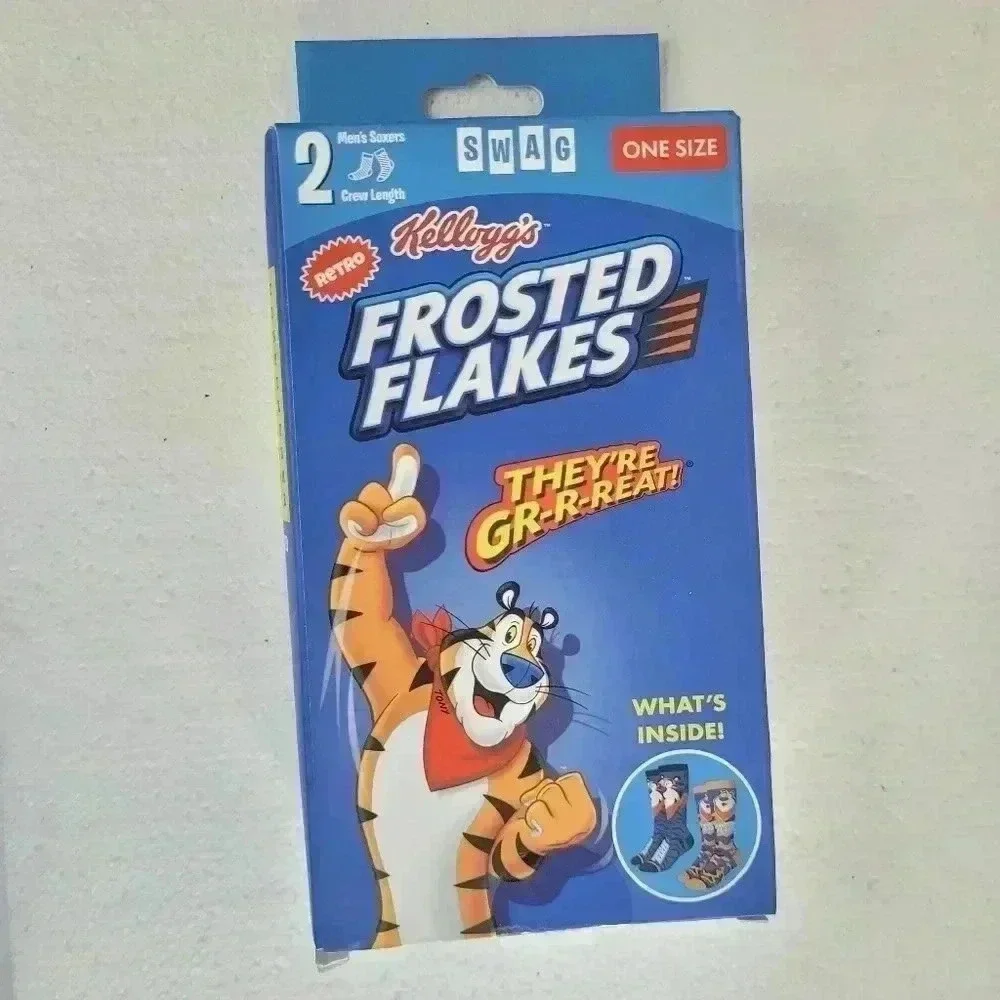 2 Pair SWAG Kellogg's Frosted Flakes Crew Socks, Men's Size 8/13  Collection